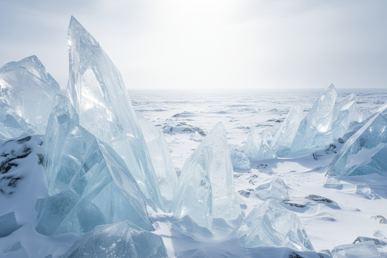 Cinematic Crystal Frozen Landscape